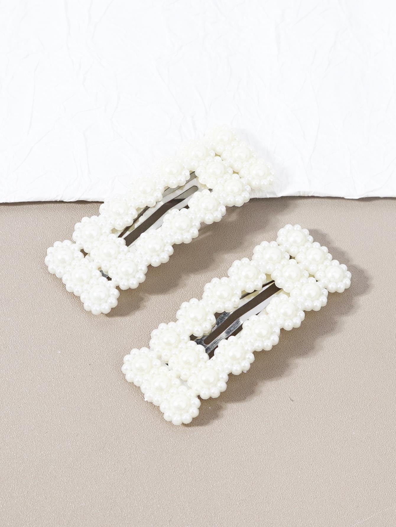 

2pcs women s imitation pearl hair clips, cute bangs hair clips, fashionable hair clips suitable for various occasions