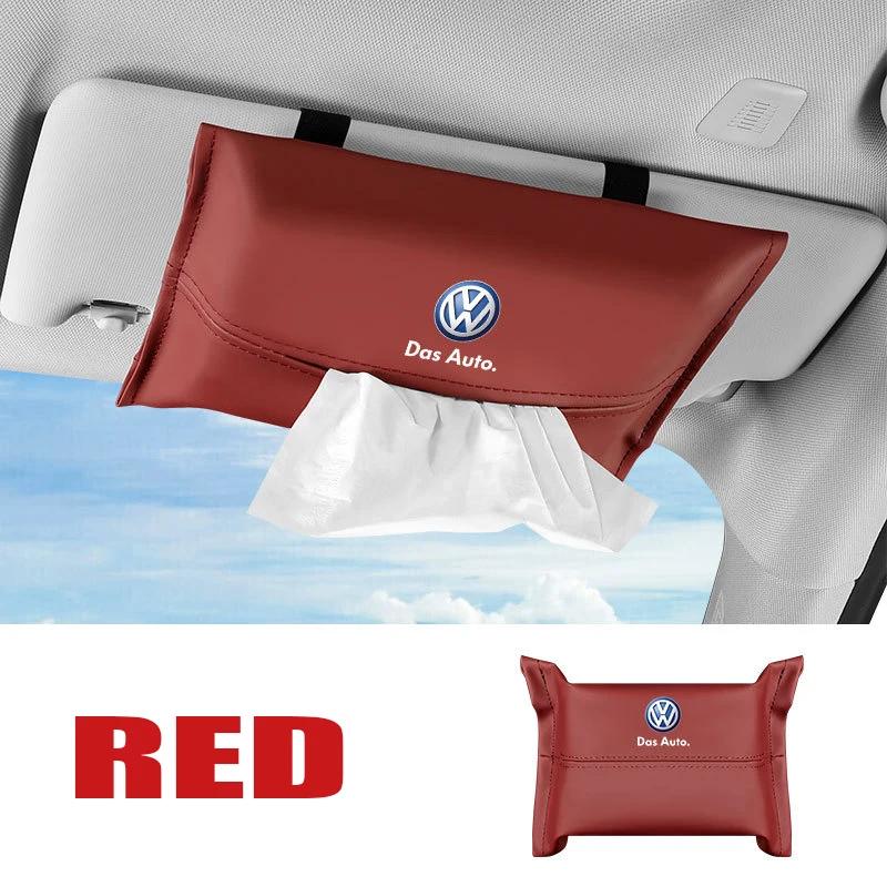 For VOLKSWAGEN VW Car Tissue Storage Bag Sun Visor Armrest Box for Volkswagen Rline Passat Santana Touareg Tiguan Golf Bora Beet