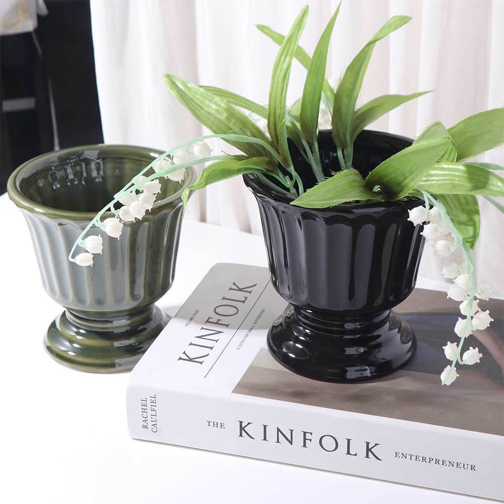 Nordic Ceramic Vase Roman Column Garden Planter Flower Arrangement Utensils  Desktop Decor