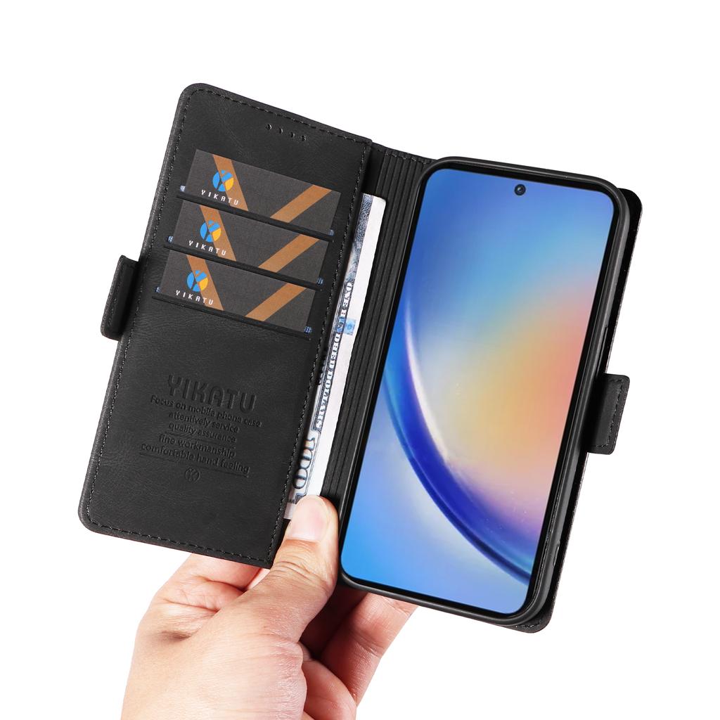 YIKATU YK-005 For Samsung Galaxy A35 5G Phone Cover Skin-touch PU Leather Stand Case