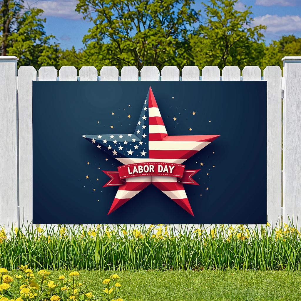 Star Decoration High Quality Party Banner Patriotic Theme Event Display for National Holiday Indoor Display Patriotic Events