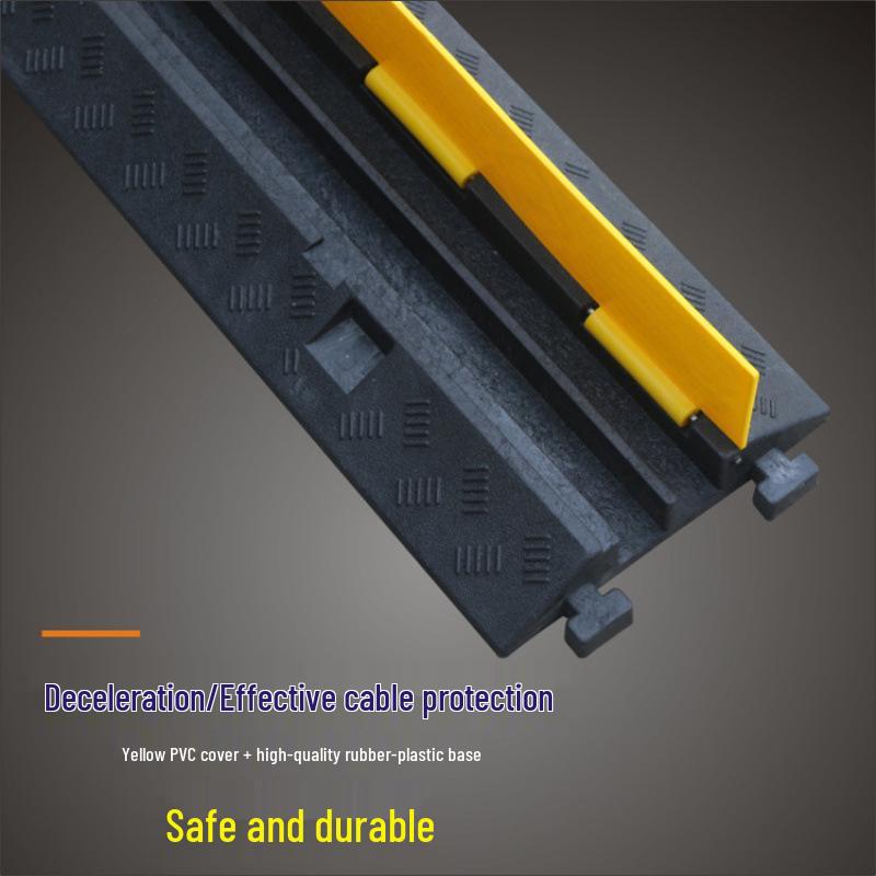 PVC Dual-Channel Speed Bump Cable Protector Rubber & Plastic