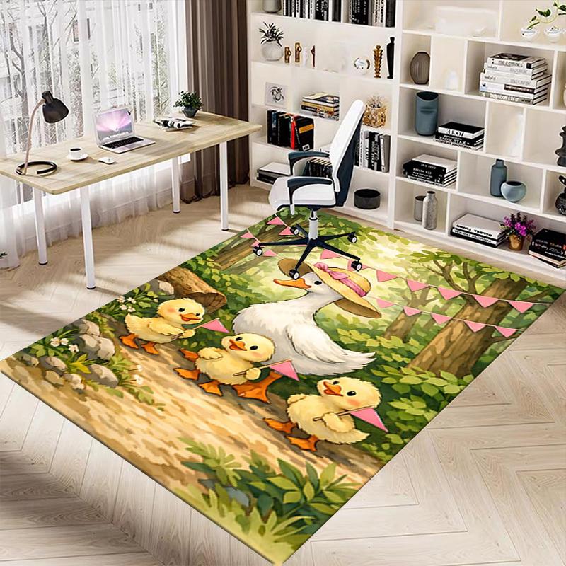 1PC Ducklings Forest Non-Slip Floor Carpet Compatible for Office&Living Room&Bedroom&Dining room - Flat - Weave Machine-S0367