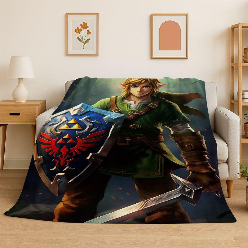 Classic Z-Zelda Cartoon Games Soft Flannel Throw Blanket,Cozy Blanket for Bed,Couch,Sofa,Bedroom,Living Room,Picnic Kids Camping