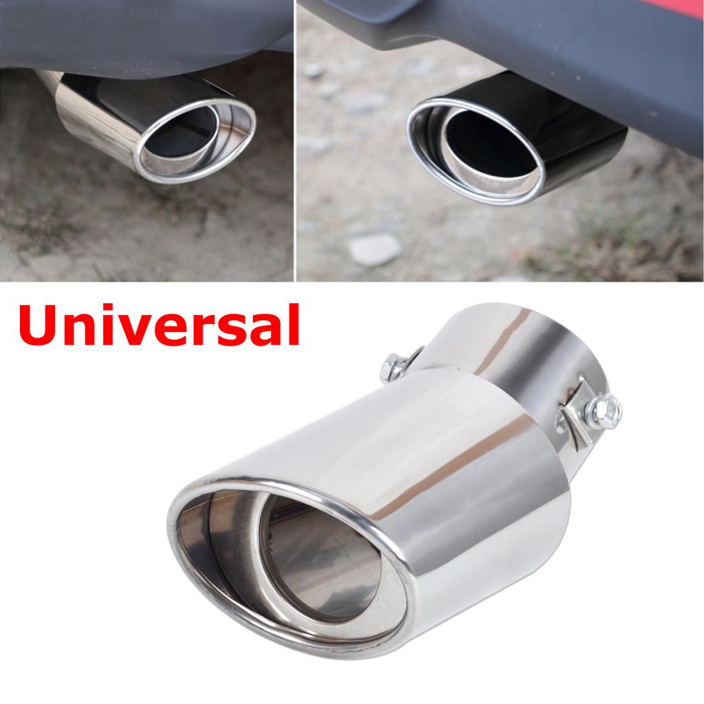 Chrome Stainless Steel Round Car Exhaust Muffler Tail Pipe Tip Universal 1PCS