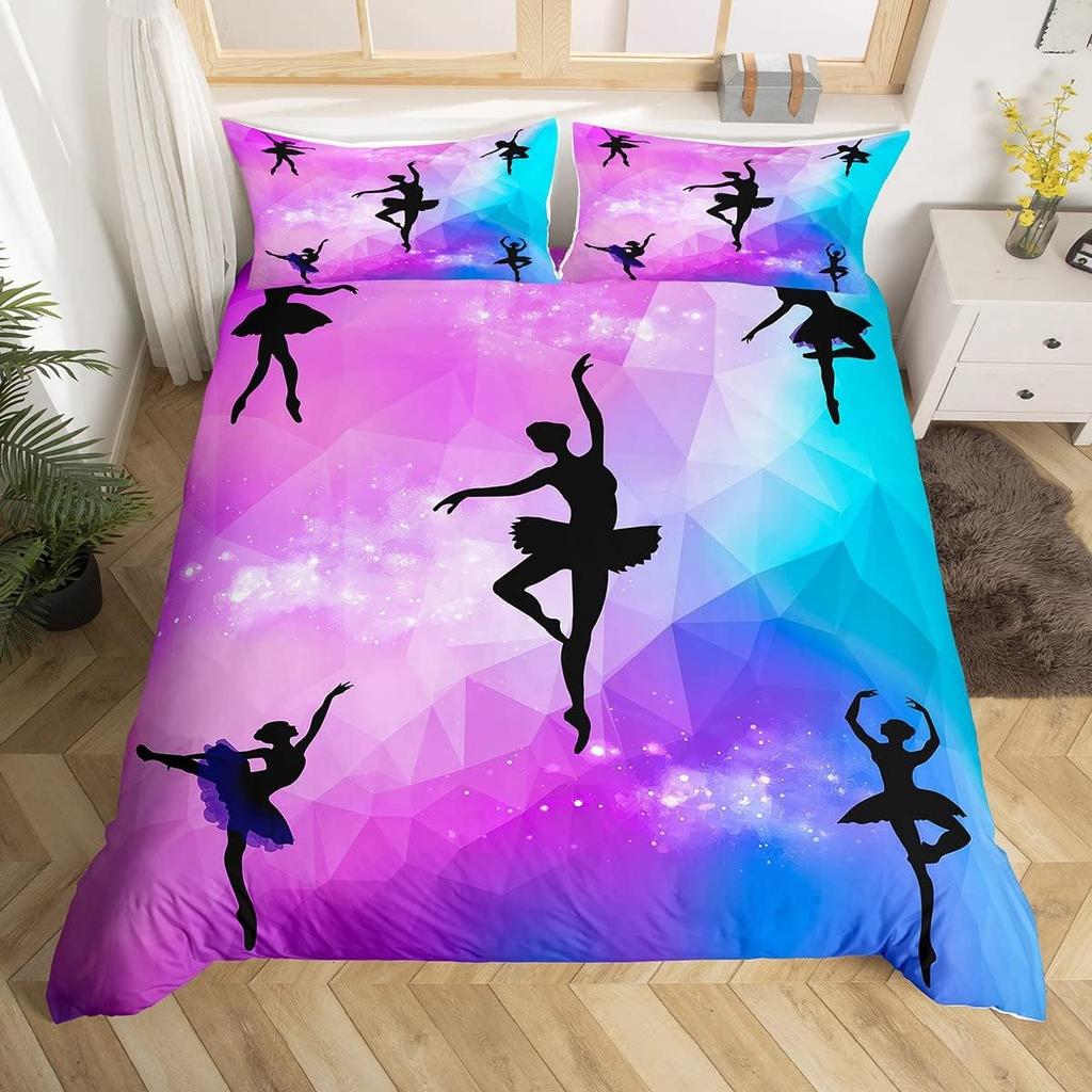 Comforter Gymnastics Gymnast Gifts Twin For Girls Teens Womengymnastics Lover Comforter Dancer Silhouette Bedding Set