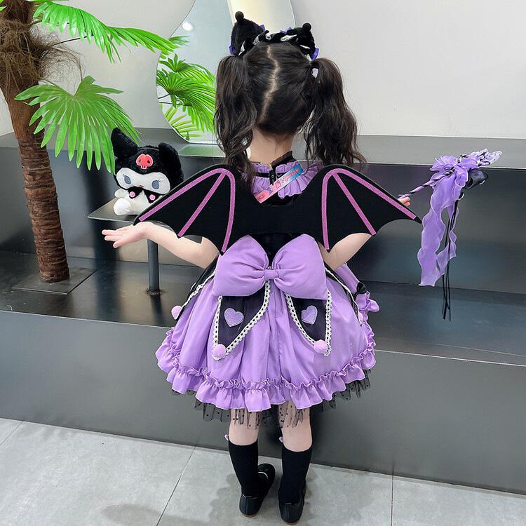 Kuromi Princess Lolita Summer Dress - Fluffy Girls' Birthday Performance Gown