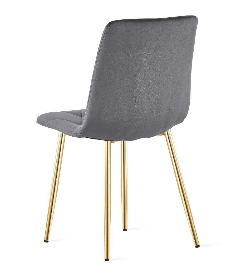 Libra Chair - Dark Gray Velvet / Gold Legs X 4