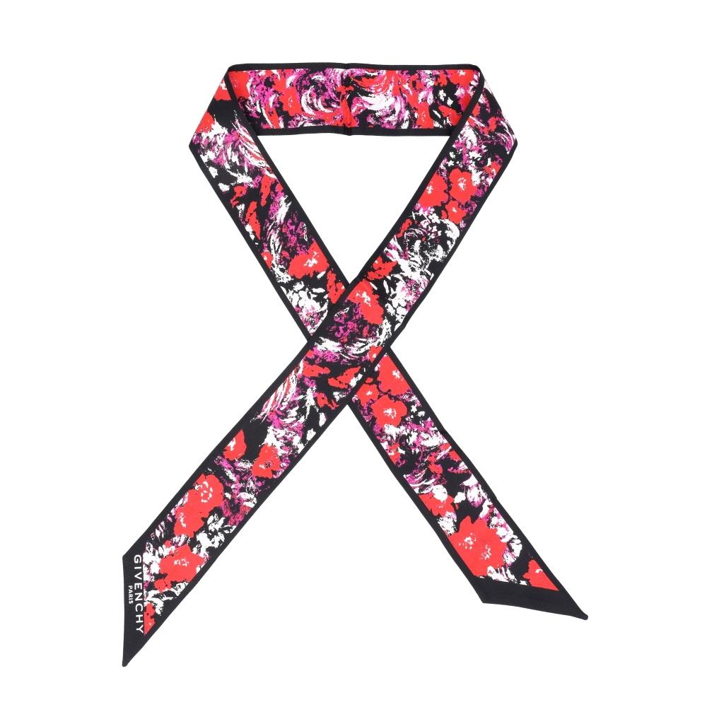 Givenchy Floral Print Skinny Twill Silk Scarf Bg00nzg002 BG00NZG002 038
