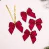 Mini Bow Red Gold Ornament Xmas Bowknots For Christmas Tree Gift Wrapping Wreath Wine Bottle Party Decoration Accessories