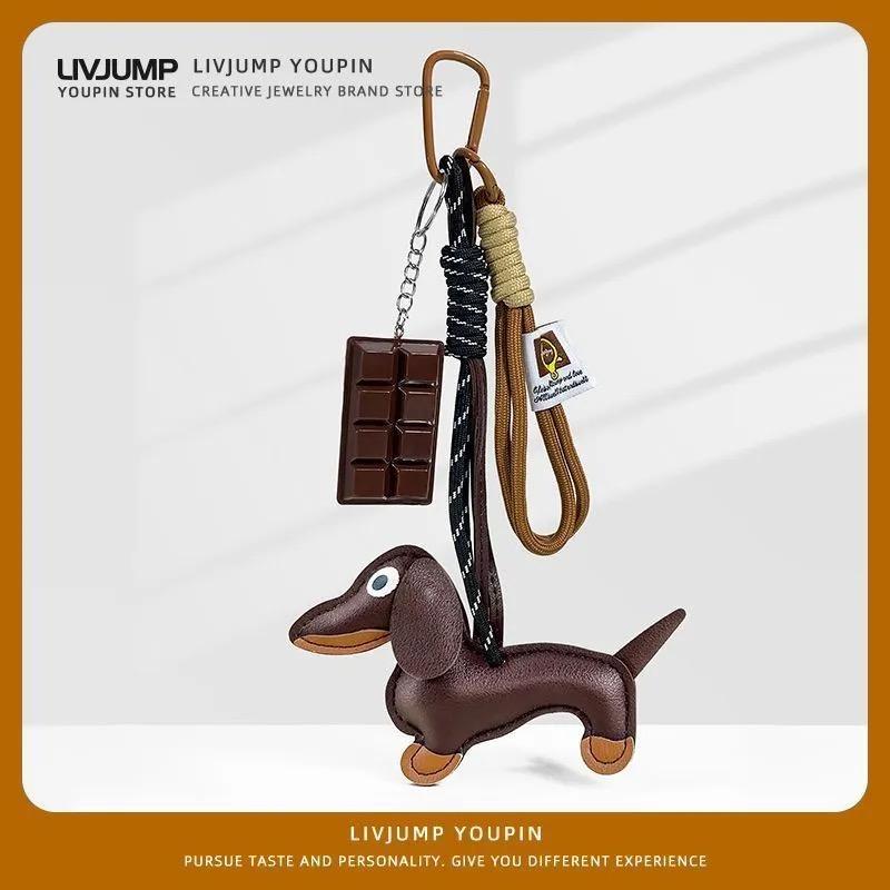 

2025 PU Leather Dachshund Bag Pendant CreativeHangbag Bag Accessory Cute Backpack Hanging CharmGift