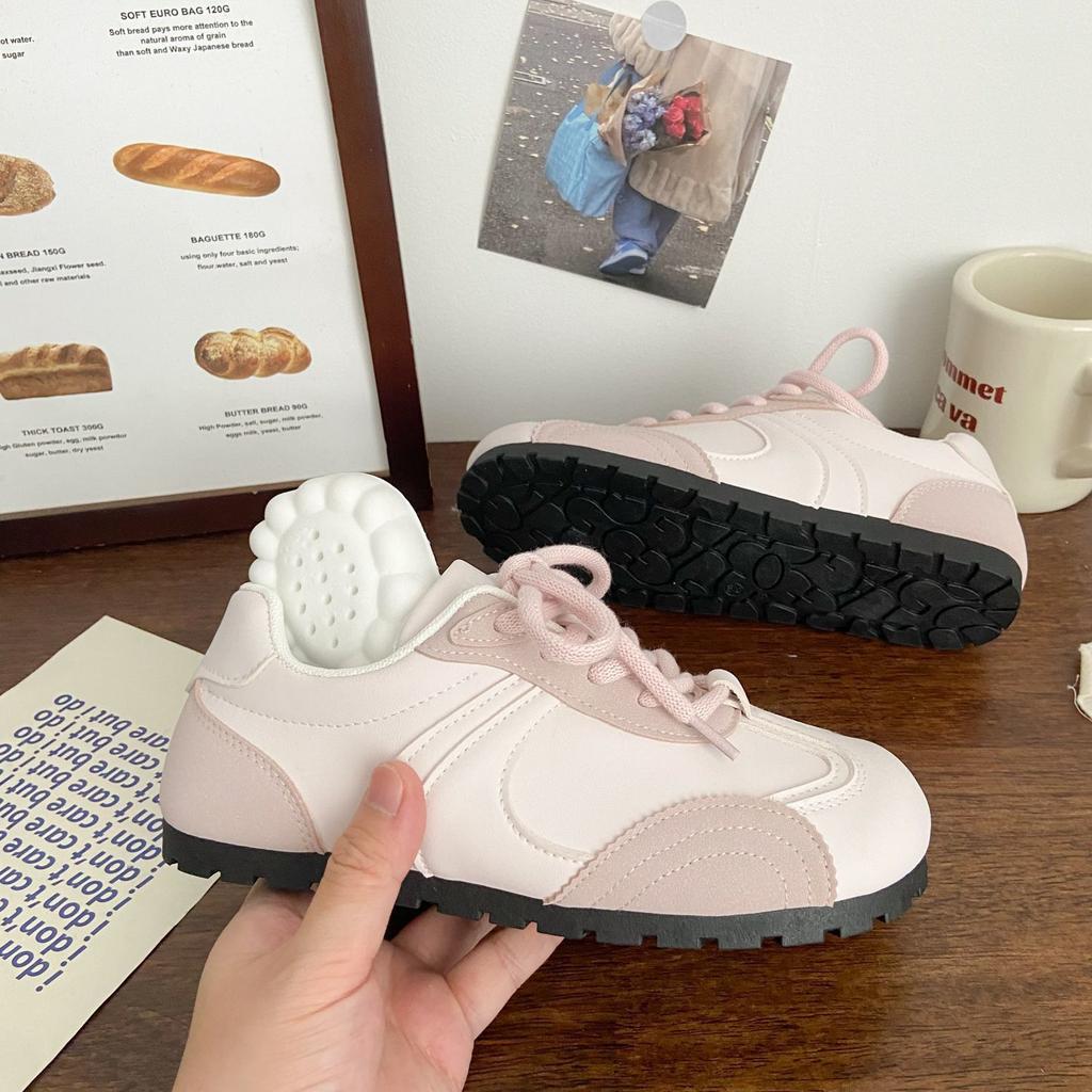 Pink German Training Shoes Female Ugly Cute Spring New Ins Niche Round Head Sports Forrest Gump
