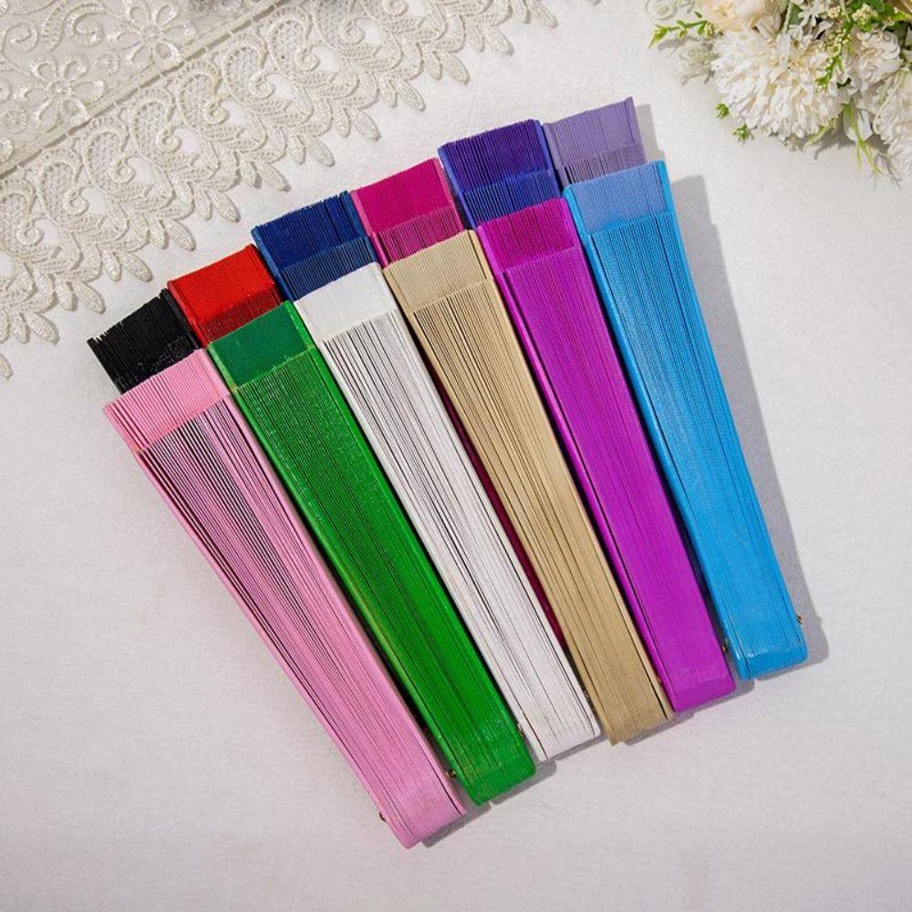 Solid Color Pure Wood Folding Fan Simple Decorative Props Fan Classical Spanish Plain Fan Dance
