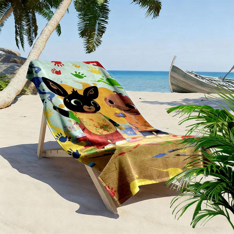 Bing Print Beach Towel, Large Soft Quick Dry Towel for Beach Camping Swimming