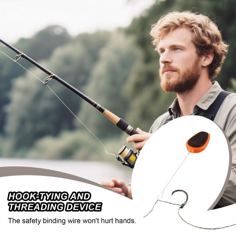 Leader Line Puller Tool Driller Fishing Knot Tying Tool Line Threader Needle Wire Pulling Hook Tying Tackle Equipment