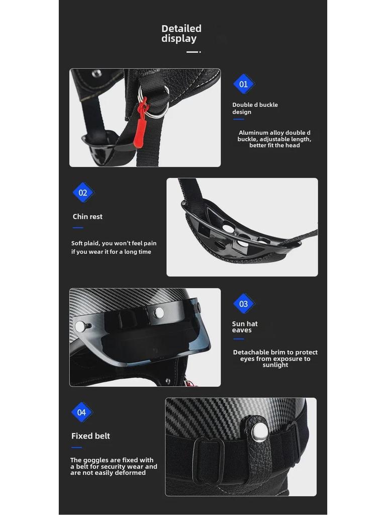 Universal Retro Half Helmet for Men & Women, Lightweight & Safe for All Seasons