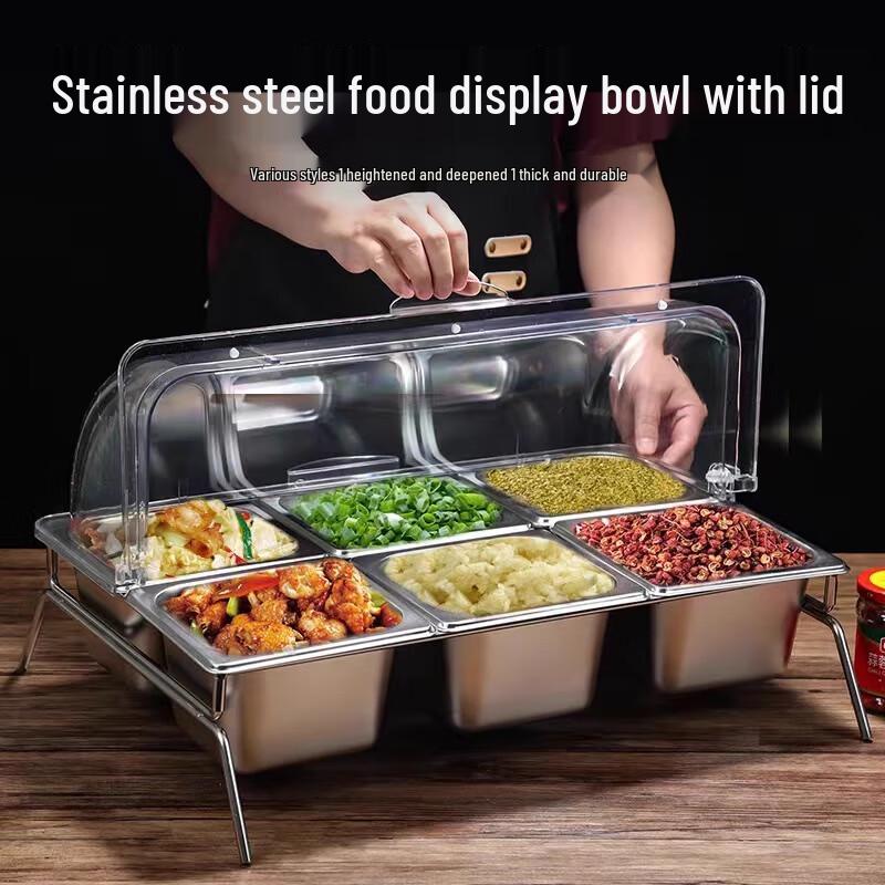 Stainless Steel Buffet Food Display Cover with Tray