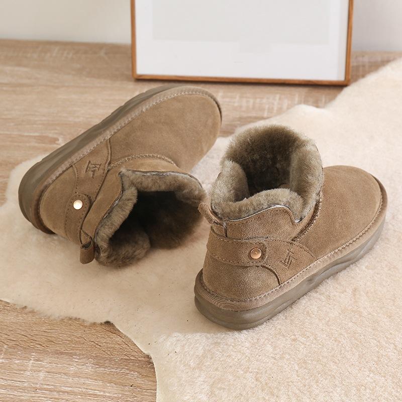 

Женские зимние ботинки на платформе, теплые ботильоны из искусственной замши с подкладкой из искусственного меха, удобные пушистые нескользящие мини-ботинки для женщин 40