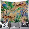 Home Decor Floral Tropical Jungle Fauna and Plant Leaves Tree Retro Style Tapestry Wall Hanging Room Poster Background Fabric