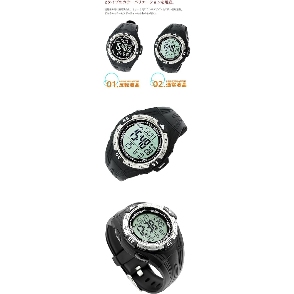 Orologio subacqueo LAD WEATHER con profondimetro e termometro, perfetto per nuotare, immergersi e fare snorkeling (Nero, LCD Standard)