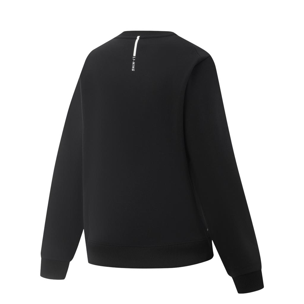 Li Ning Fitness Series Fleece Warm Round Neck Sports Casual Letter Sweatshirt Women Tops AWDV964-1