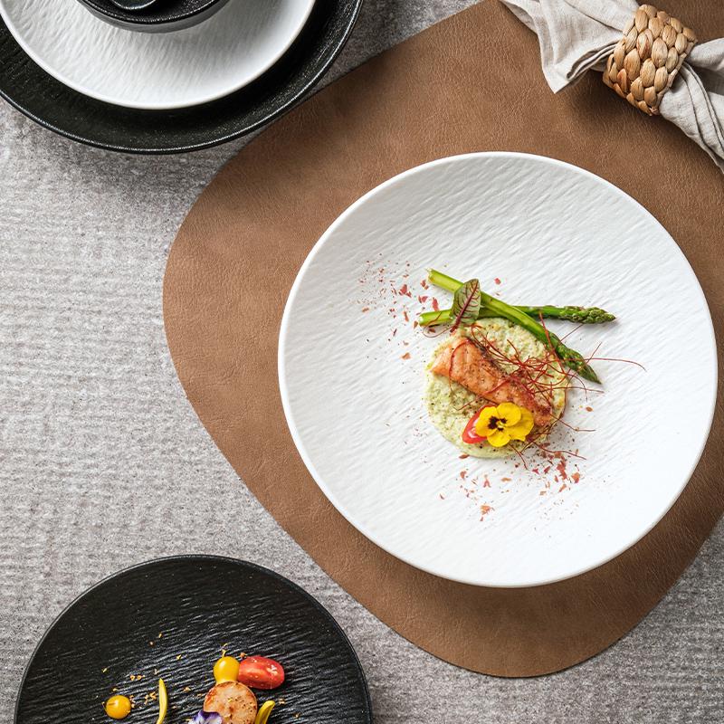 2025 Modern Round Ceramic Soup & Vegetable Plate - Stylish, Deep, Western-Style Dinnerware