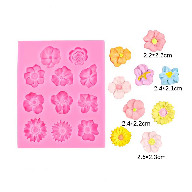 Flower Leaf Butterfly Silicone Mold for Fondant Chocolate Cake Decorations - DIY Baking Tools Polymer Clay Candy Molds