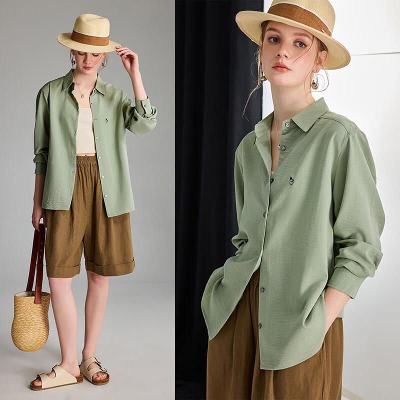 Wudao Women s 2025 S/S Embroidered Thin Commuter Shirt M