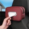 Car Tissue Box Holder Nappa Leather Car Center Console Armrest Napkin Box Sun Visor Backseat Tissue Case With Fix Strap