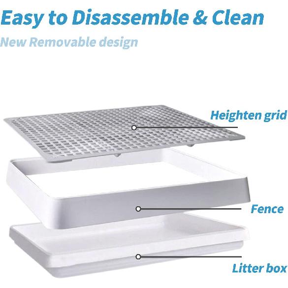 PODOO Rabbit Large Litter Box, Guinea Pig Training Pan Cage with Toilet Tray, Ideal for Rats, Ferret, Bunny Small and Medium Animals (Medium)