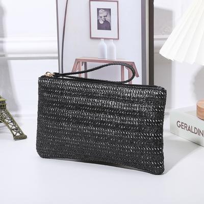 Women's Casual Travel Straw Bag Fashion Simple Large Capacity Women's Medium Long Wallet Clutch