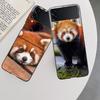 Popular Red Pandas Phone Case For Samsung Z Flip 7 6 5G Galaxy Z Flip 5 4 3 Black Hard Cell Cover Luxury PC Shell Coque