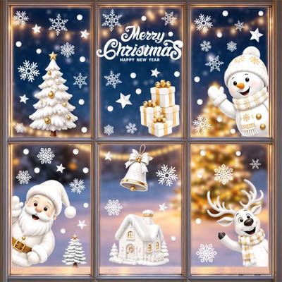 Pegatinas Estáticas Navideñas para Ventana para Sala de Estar, Dormitorio, Decoraciones para Fiestas Festivas