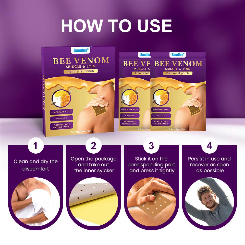 Sumifun 8/16/40 PCS Shoulder Neck Waist Strength Patches Chinese Natural Bee Patches for Muscle Joint Back Hot Relief Pads for Swelling,Stiffness