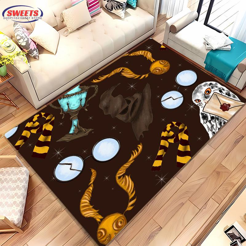 3D Magic Props Pattern Magic Hat Wand Floor Rug Carpet for Living Room Bedroom Sofa Mat Kitchen Doormat Non-slip Floor Mat Gift