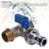 Quarter Turn Ball Valve Tee Connector Brass Angle Stop Valve G1/2 DN15 Female And Male Thread NPT 3/8 Inch 15mm Interface