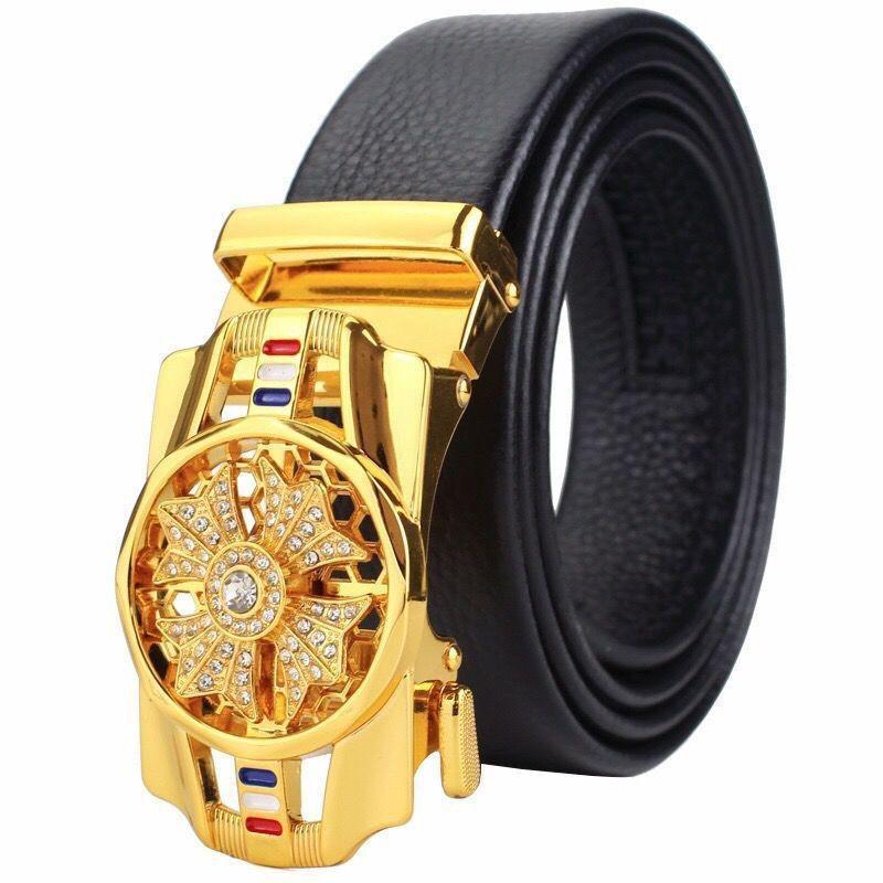 Elegant High-End Automatic Buckle Leather Belt – Versatile European & American Style for Men