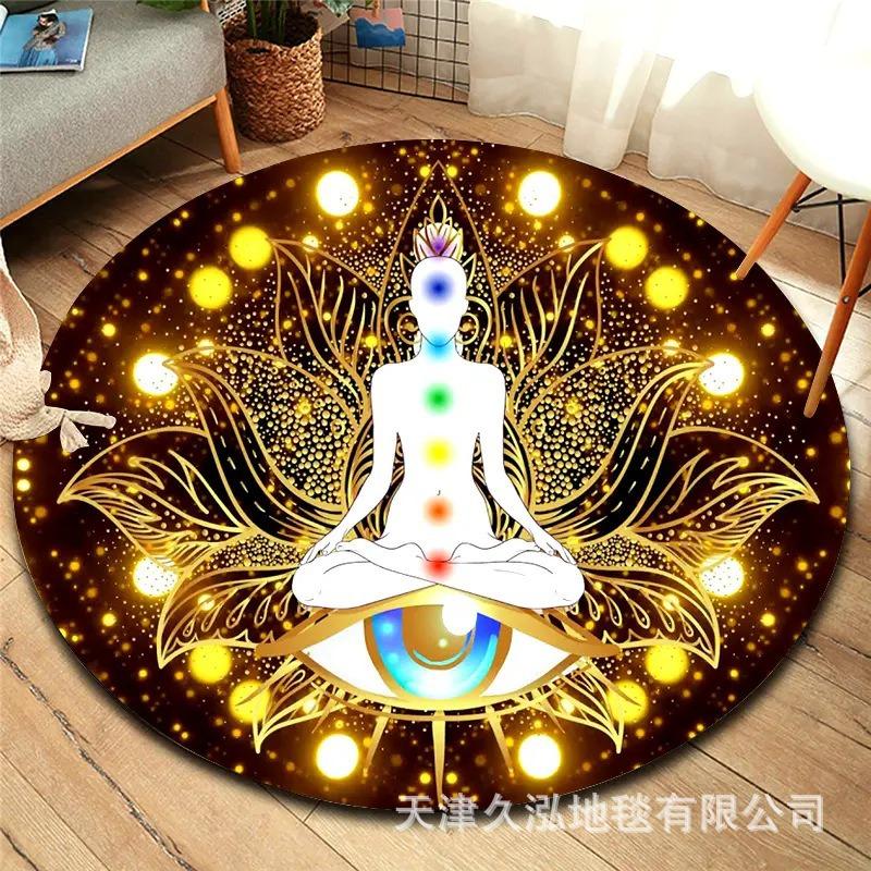 Circular Carpet Living Room Carpet Dirt Resistant Coffee Table Mat Anti Slip Hanging Basket Chair Mat