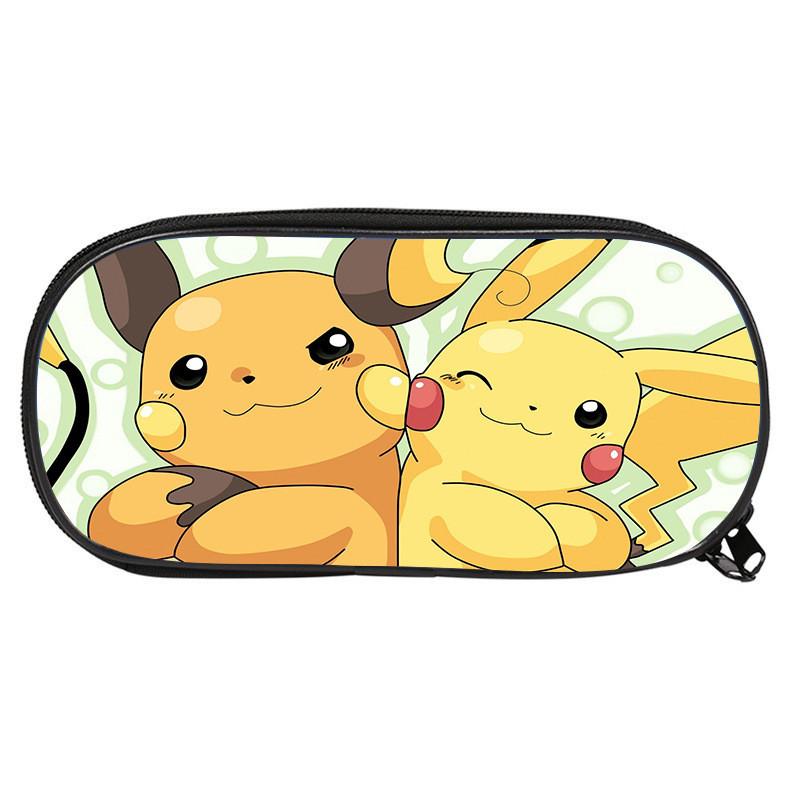 Školní penál s potiskem na téma Pokémon, jednovrstvý, na ukládání psacích potřeb