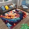 Fiery Blue Dragon Design Rug with Bold Colors for Home Decor Suitable for use as an anti-slip for living room bedroom sofas