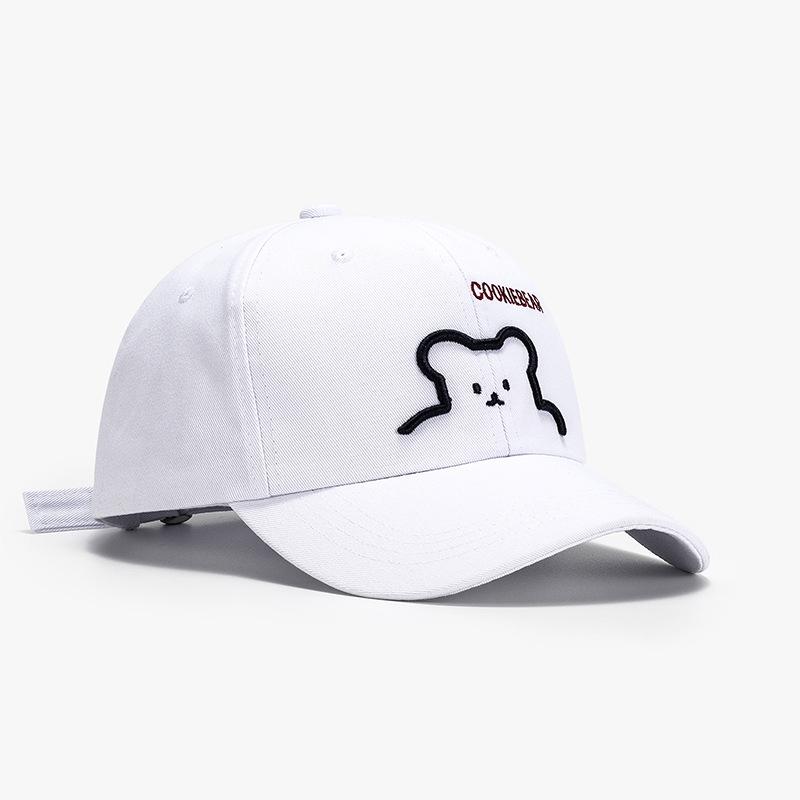 Hat Women's Spring Summer Breathable Soft Top Cap Men's Outdoor Sunscreen Korean Cute Bear Baseball Cap