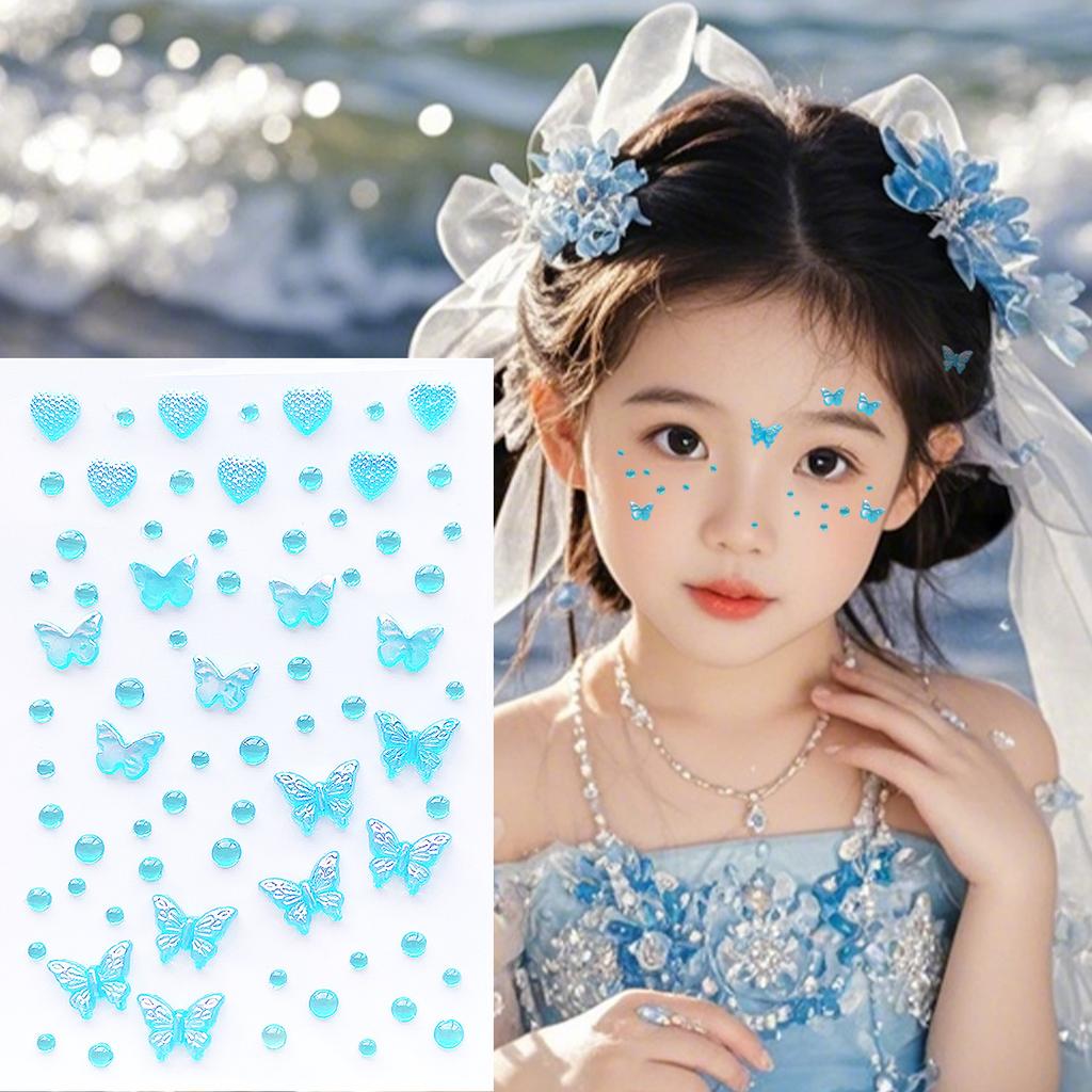 Sinfonia Aurora Farfalla Ghiaccio trasparente Farfalla Gemma Cristallo Diamante Adesivo Ragazza Vestire Viso tridimensionale brillante decorazione colore
