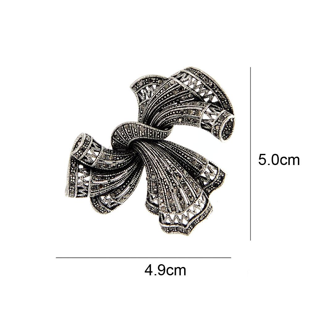 New Rhinestone Large Bow Brooch Vintage Fashion Bowkont Pin 2 Colors Available High Quality