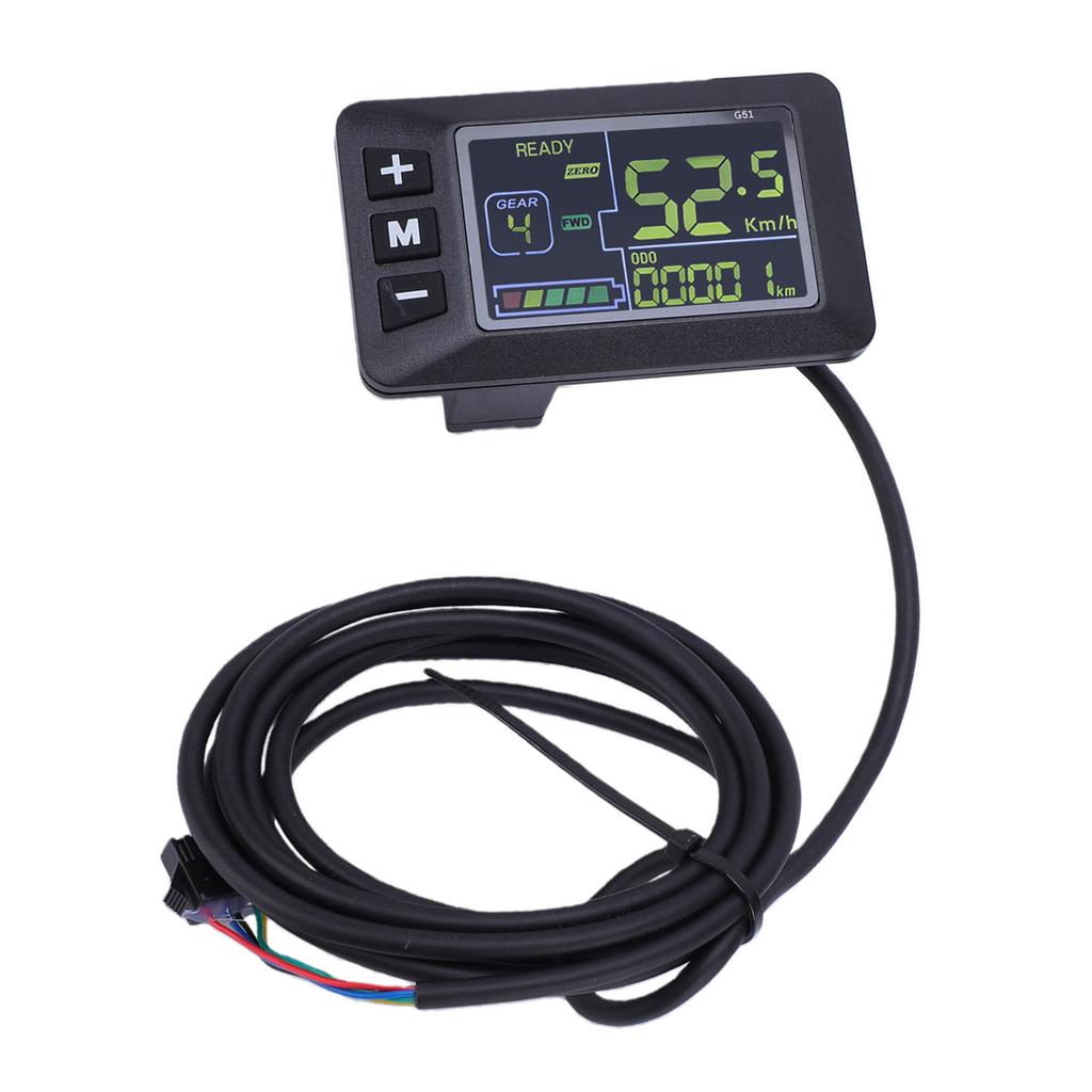 Electric Bike LCD Display Meter G51 Bike Control Panel with Water Proof SM 5Y Connector for Scooter Modification Color
