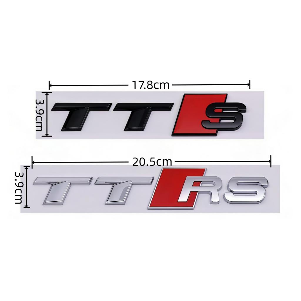3D ABS TTS TTRS Logo Badge Sticker Rear Trunk Emblem Decal High-Performance Car Exterior Styling Accessories