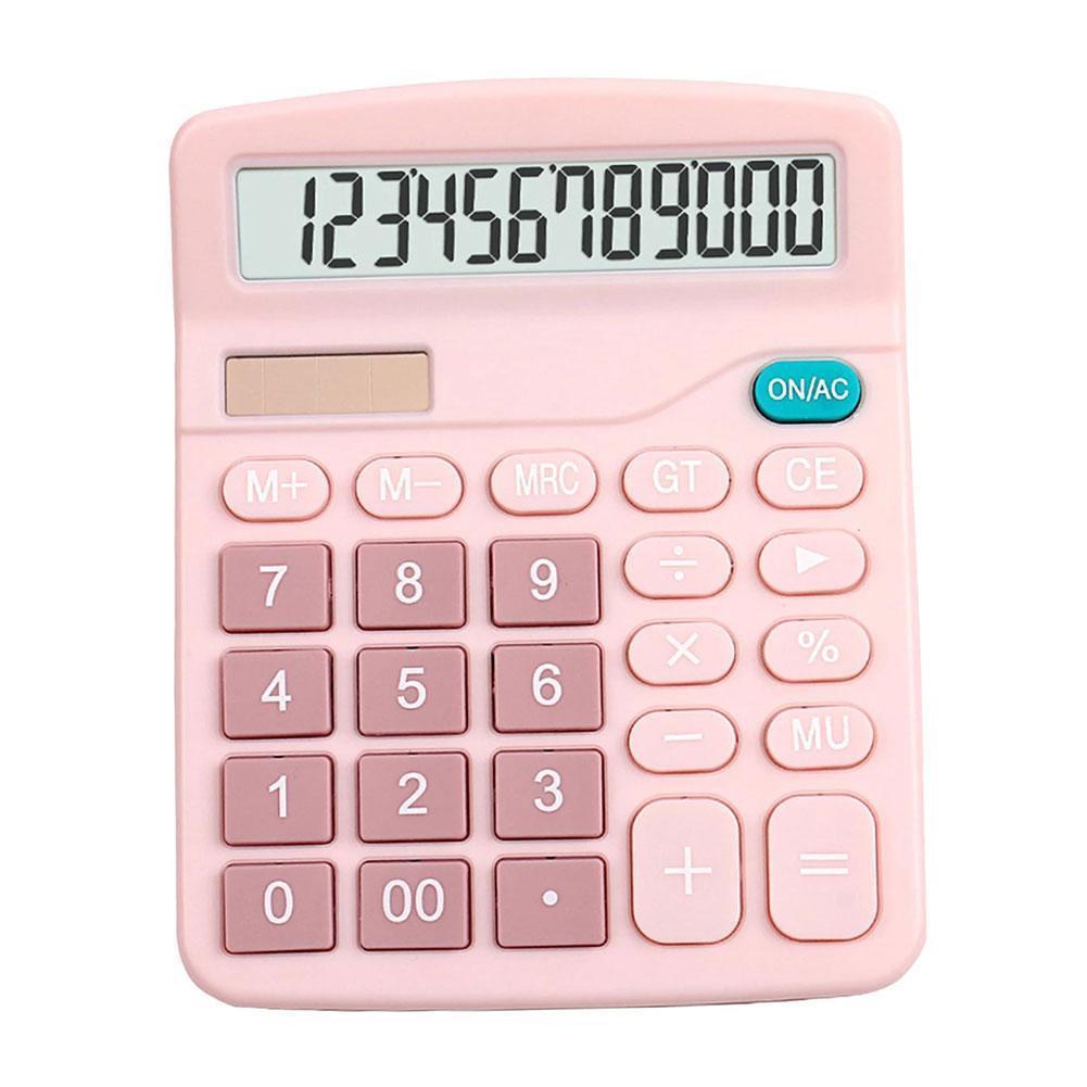 Desktop Calculator Standard Function Calculator with 12-Digit Large LCD Display Solar & Battery Dual Power for Home Basic O E7I9