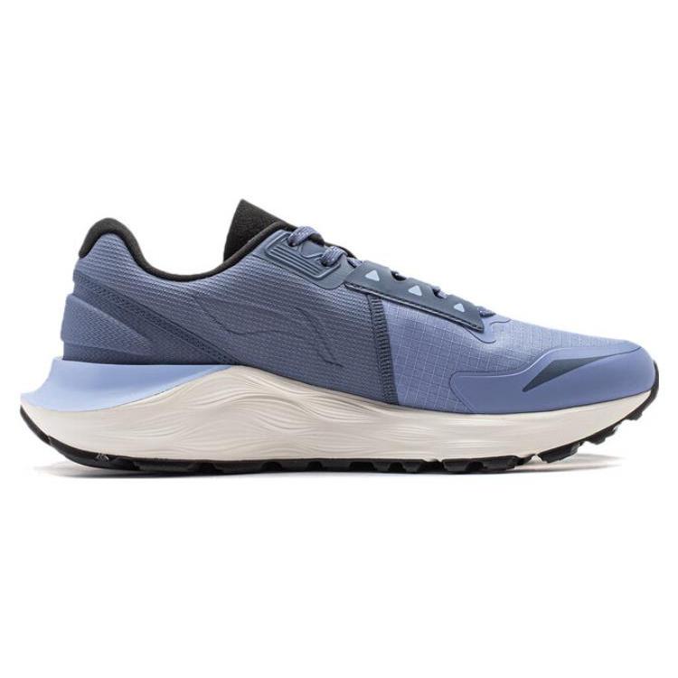 Li Ning Yufeng Comfortable Cushioning, Wear Resistant Low Top Running Shoes Men's Gray Blue ARST055-4