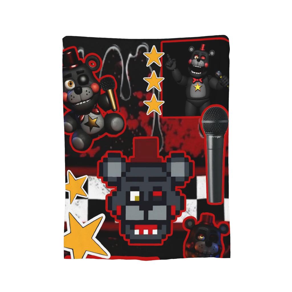 FNAF At Freddys Blanket Flannel All Season Portable Super Warm Throw Blanket for Bedding Bedroom Bedspread