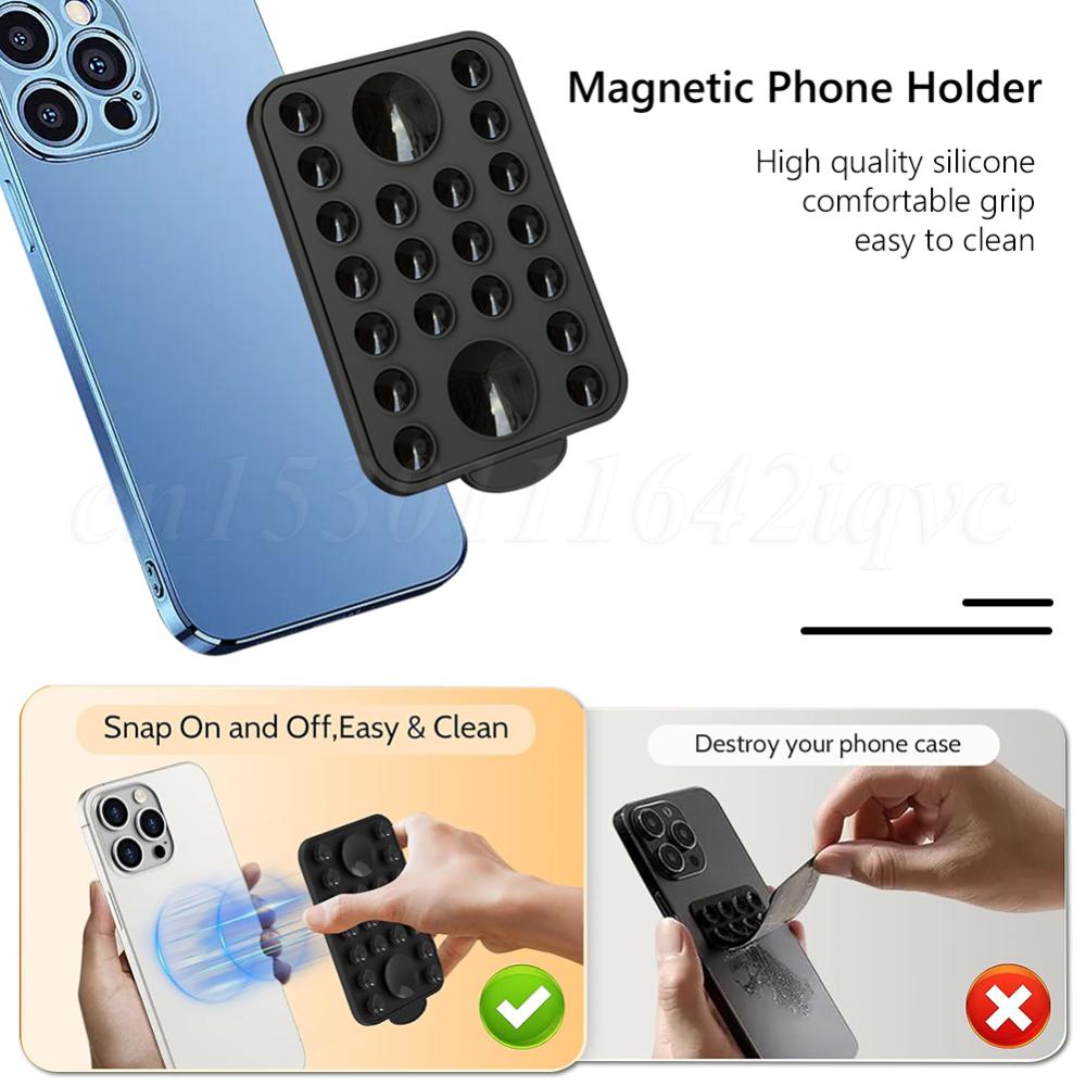 For Magsafe Magnetic Phone Holder Suction Cup Silicone Magnet Wall Mount Stand For IPhone 12/13/14/15 Universal Bracket