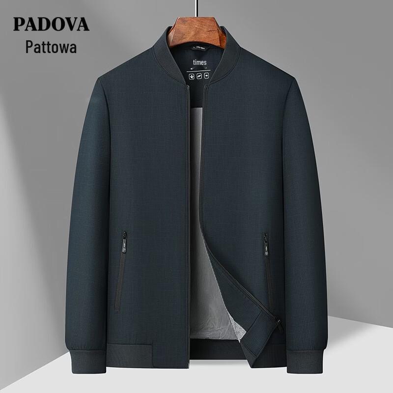 Patova Men s Geometric Pattern Baseball Collar Jacket L